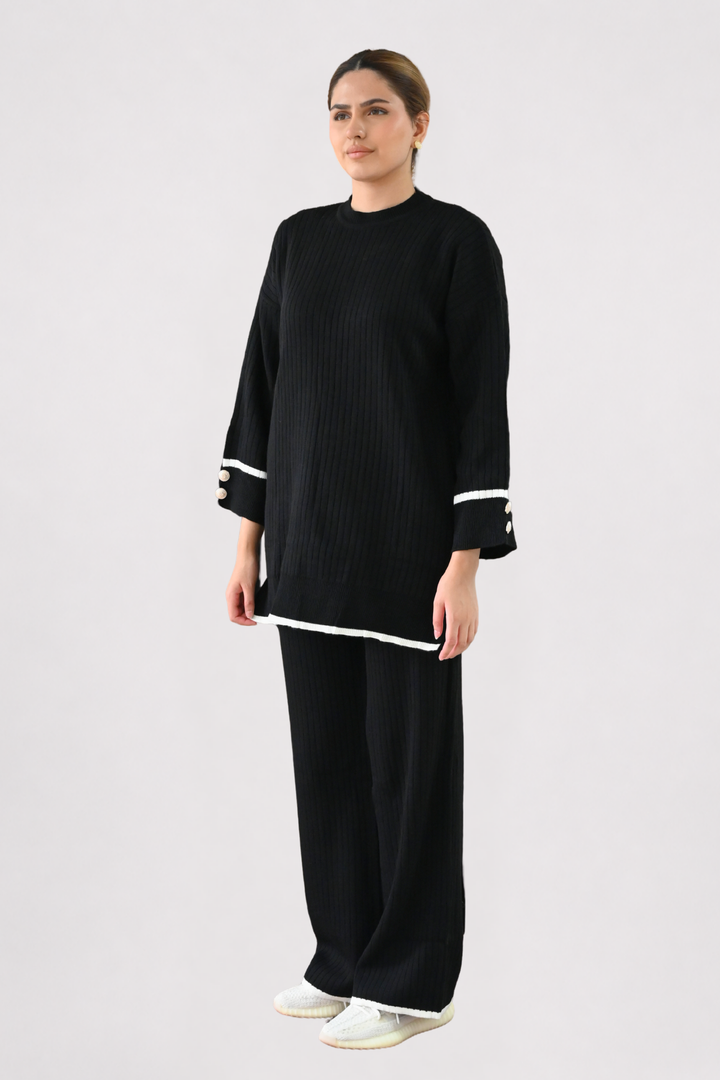 Black Ribbed Knit Co-ord