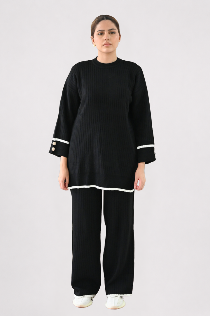 Black Ribbed Knit Co-ord