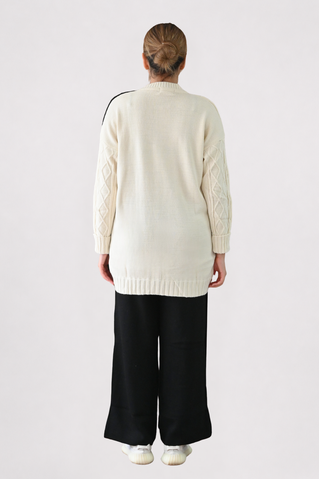 Colour Block Cable Knit Co-ord - Black
