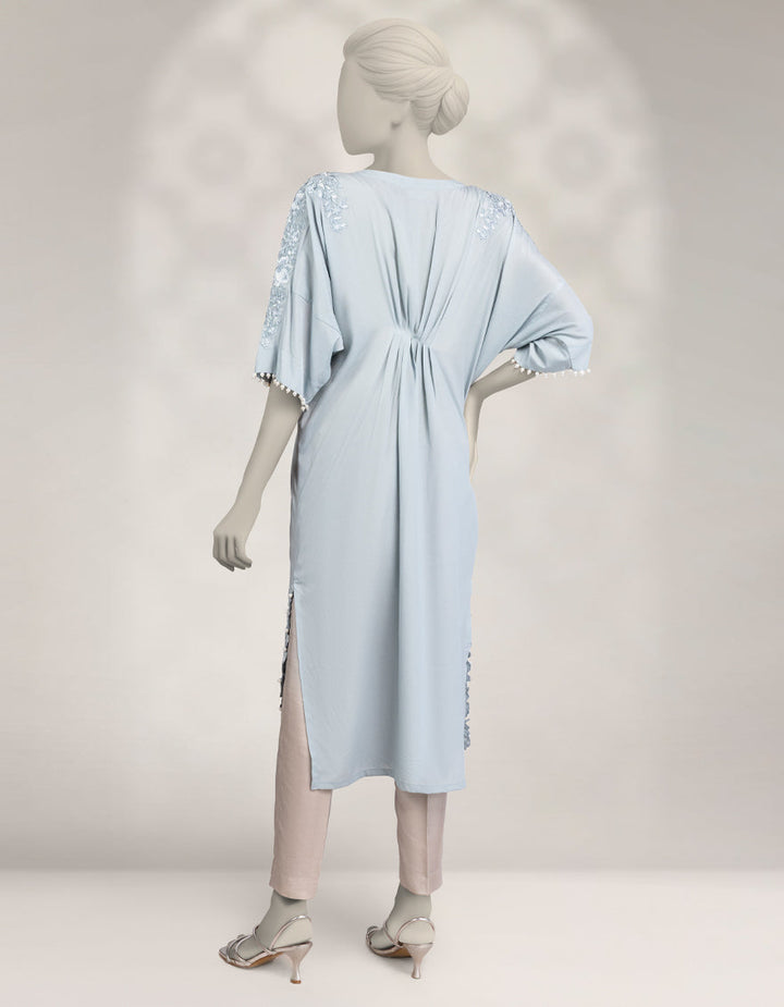 Silk Blue Kurti - J. Junaid Jamshed