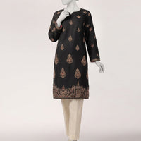 Raw Silk Black Kurti - J. Junaid Jamshed
