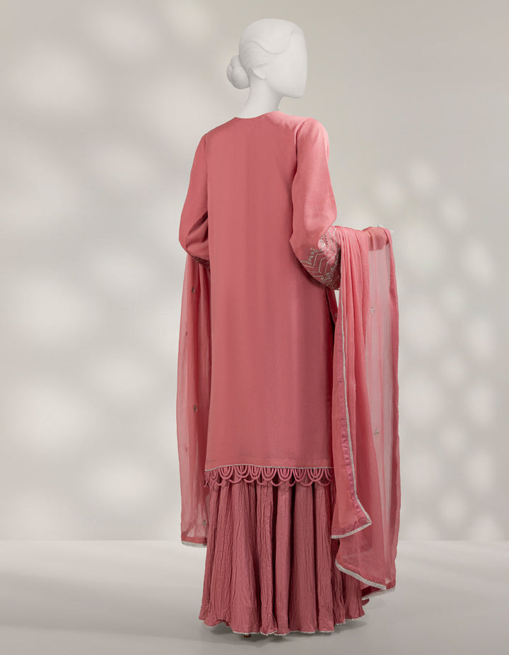 Organza Pink Unstitched Suit - J. Junaid Jamshed
