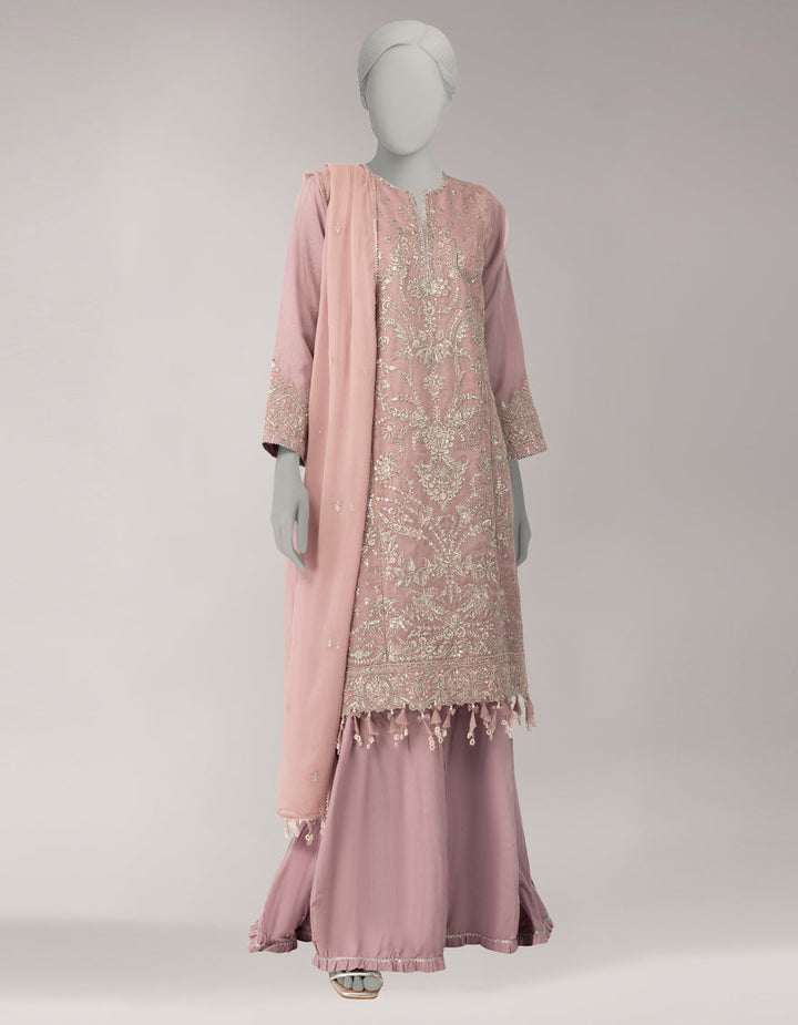 Organza Lilac Unstitched Suit - J. Junaid Jamshed