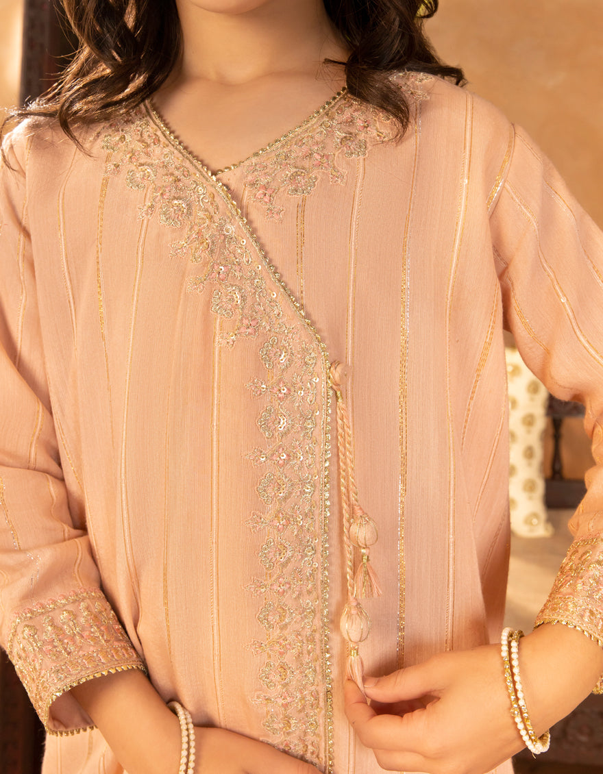 Polyester Pink Stitched Suit - J. Junaid Jamshed