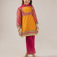 Lawn Silk Mustard Stitched Suit - J. Junaid Jamshed