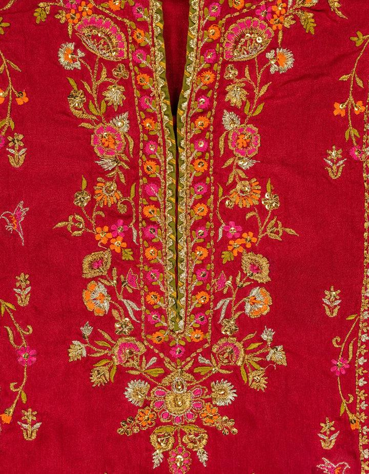 Raw Silk Pink Stitched Suit - J. Junaid Jamshed