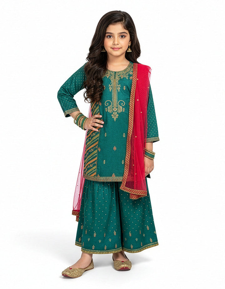 Raw Silk Blue Stitched Suit - J. Junaid Jamshed