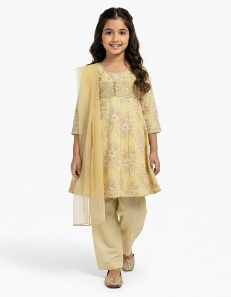 Cotton Silk Lime Stitched Suit - J. Junaid Jamshed