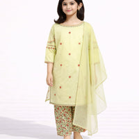 Dyed Dobby Green Stitched Suit - J. Junaid Jamshed