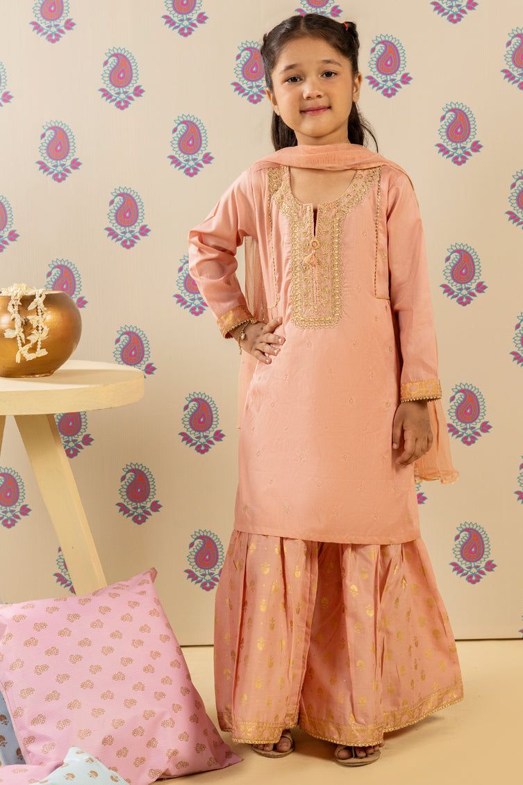 Lawn Orange Stitched Suit - J. Junaid Jamshed