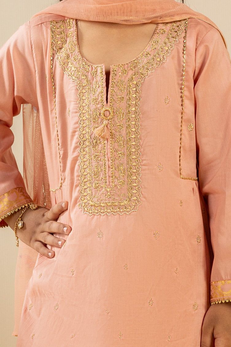 Lawn Orange Stitched Suit - J. Junaid Jamshed