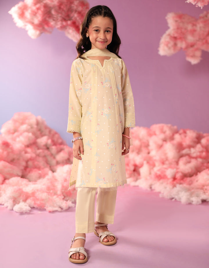 Lawn Lime Stitched Suit - J. Junaid Jamshed