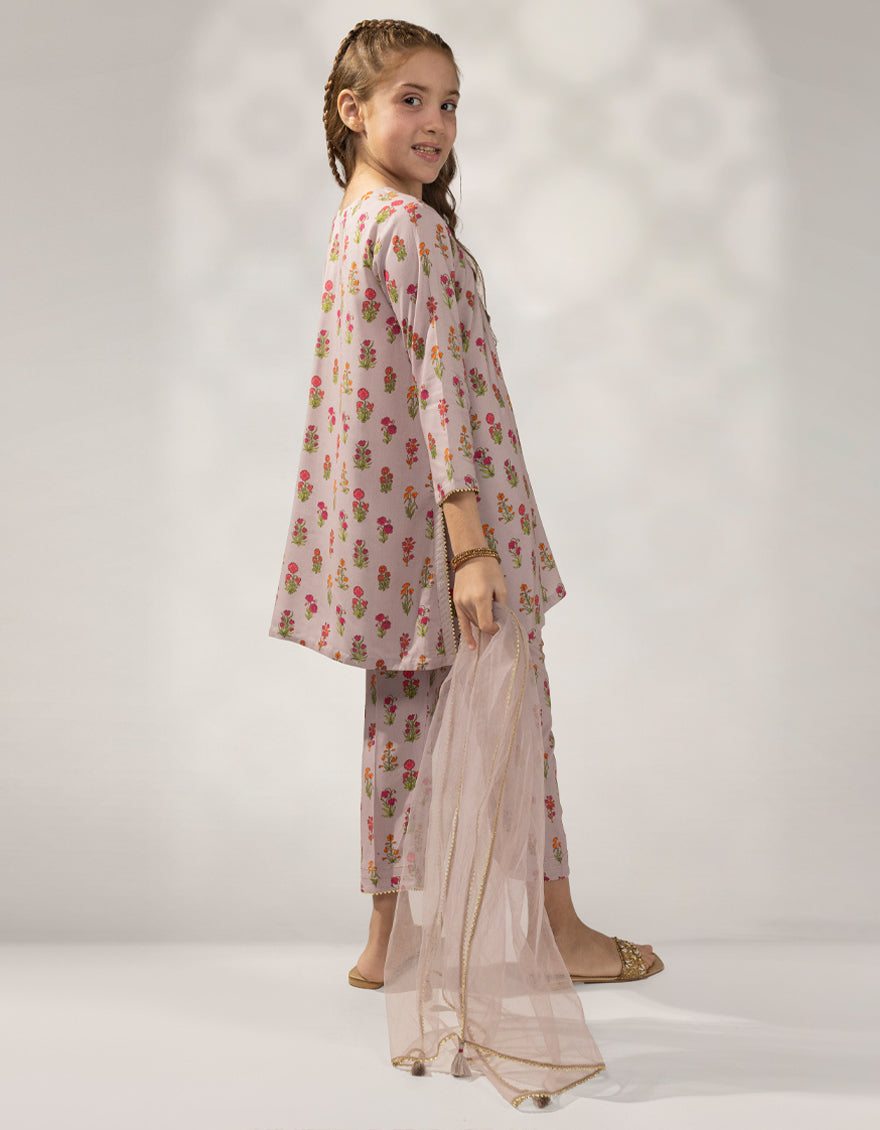 Linen Purple Stitched Suit - J. Junaid Jamshed