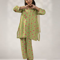 Linen Green Stitched Suit - J. Junaid Jamshed