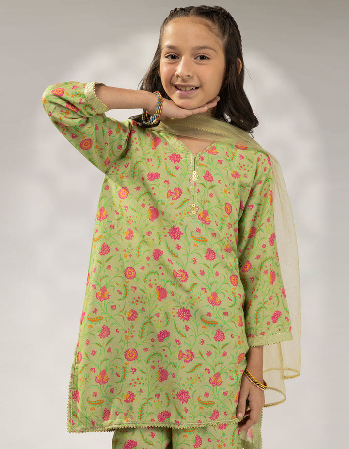 Linen Green Stitched Suit - J. Junaid Jamshed