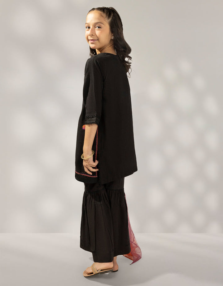 Khaddar Slub Black Stitched Suit - J. Junaid Jamshed