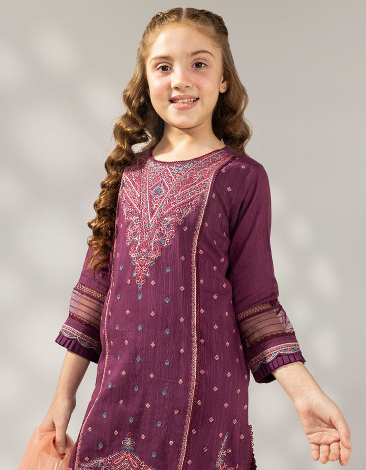 Khaddar Slub Purple Stitched Suit - J. Junaid Jamshed