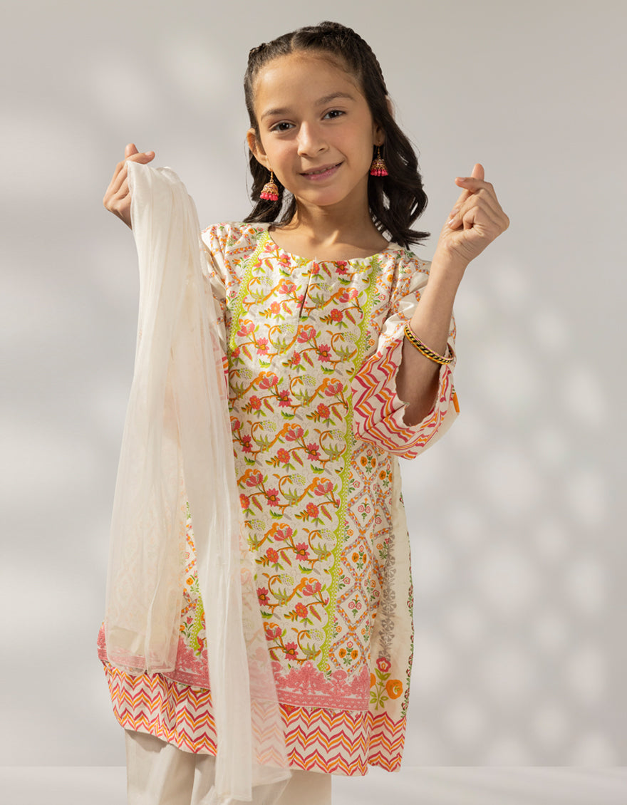 Cambric Off White Stitched Suit - J. Junaid Jamshed