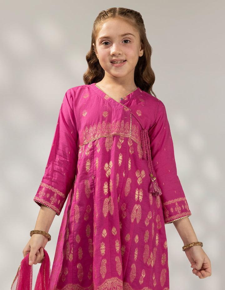 Jacquard Pink Stitched Suit - J. Junaid Jamshed