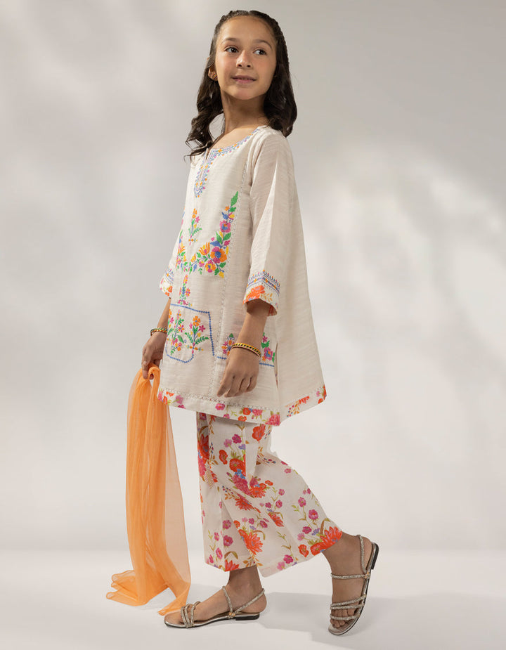 Khaddar Off White Stitched Suit - J. Junaid Jamshed