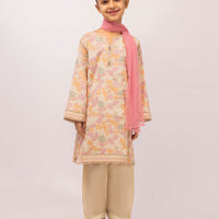 Lawn Beige Stitched Suit - J. Junaid Jamshed