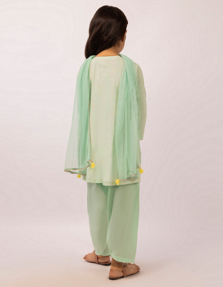 Lawn Green Stitched Suit - J. Junaid Jamshed