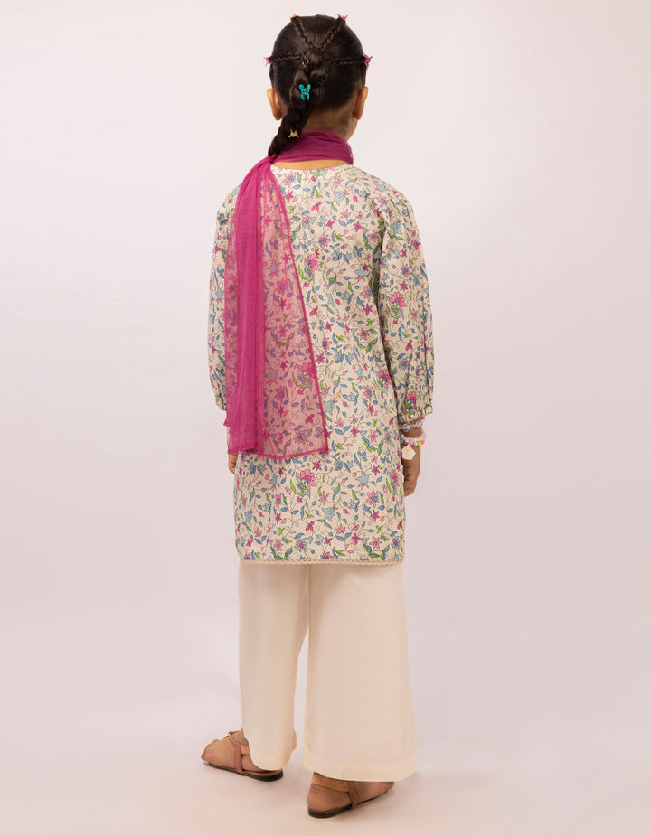 Lawn Off White Stitched Suit - J. Junaid Jamshed