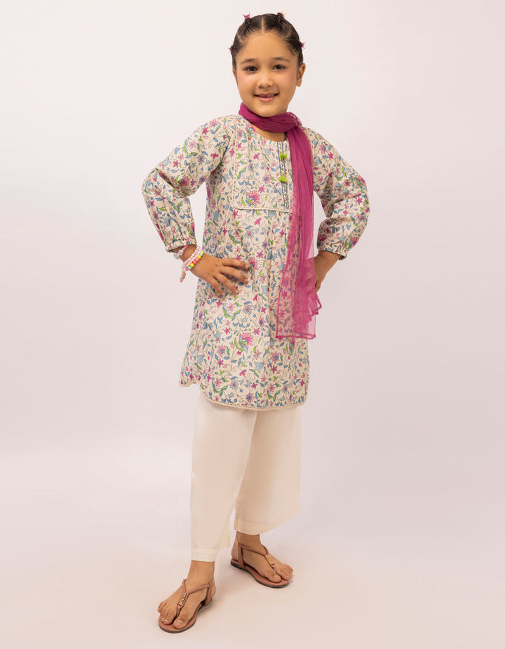 Lawn Off White Stitched Suit - J. Junaid Jamshed