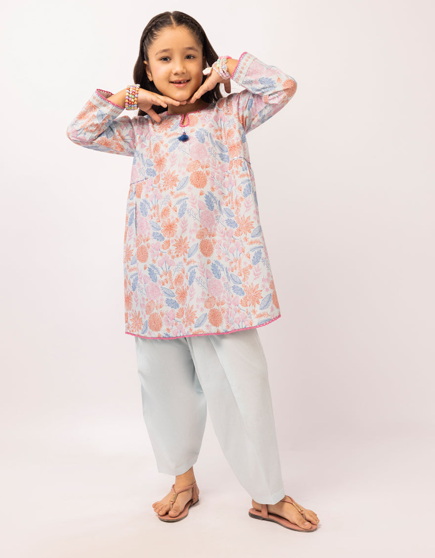 Lawn Blue Stitched Suit - J. Junaid Jamshed