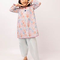 Lawn Blue Stitched Suit - J. Junaid Jamshed