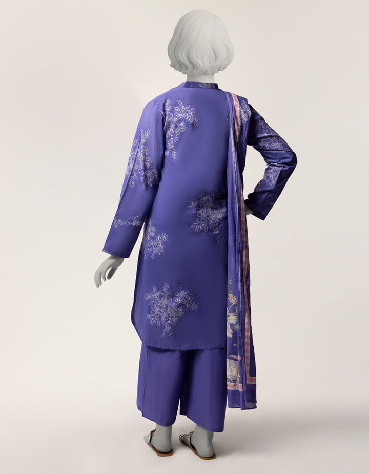 Lawn Purple Stitched Suit - J. Junaid Jamshed