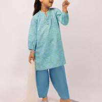 Lawn Blue Stitched Suit - J. Junaid Jamshed