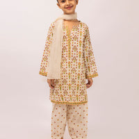 Lawn Beige Stitched Suit - J. Junaid Jamshed