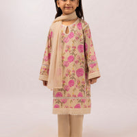 Dobby Beige Stitched Suit - J. Junaid Jamshed
