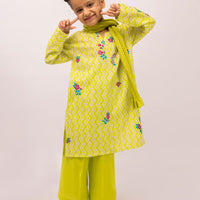 Lawn Green Stitched Suit - J. Junaid Jamshed