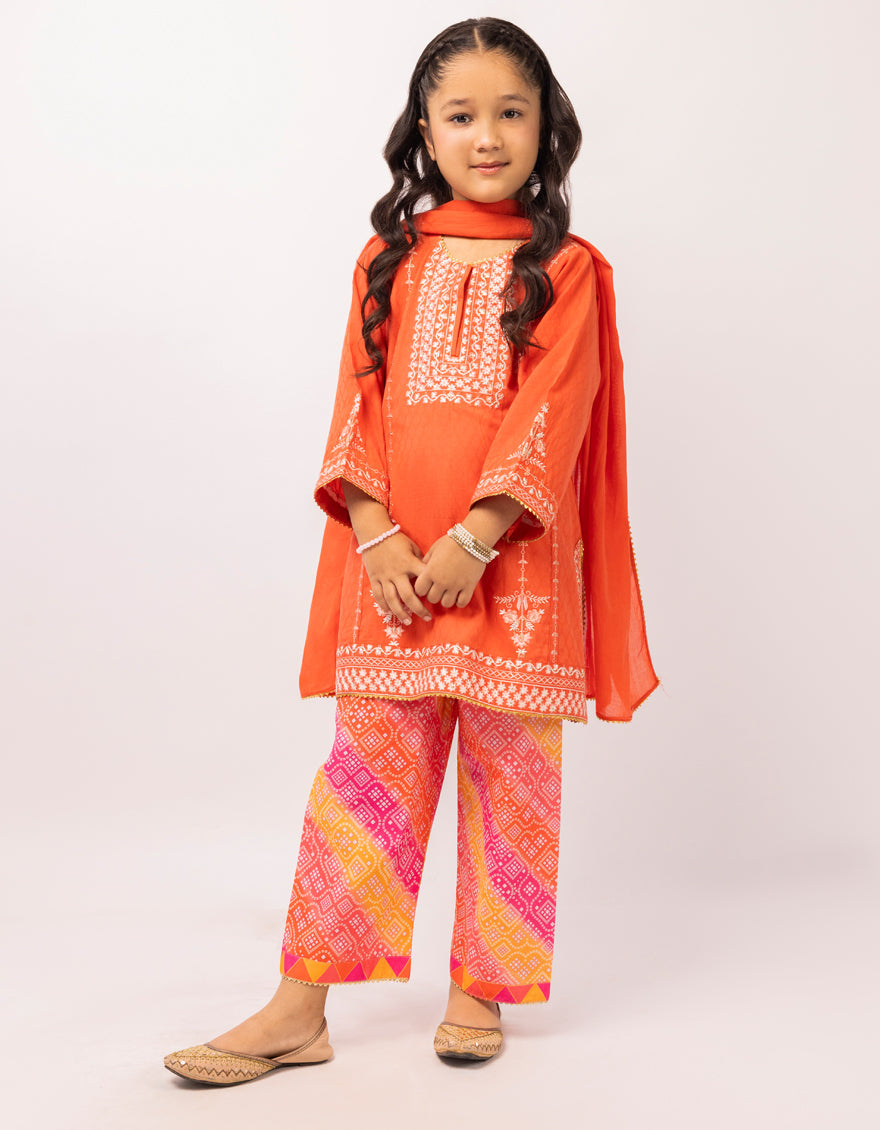 Dobby Rust Stitched Suit - J. Junaid Jamshed