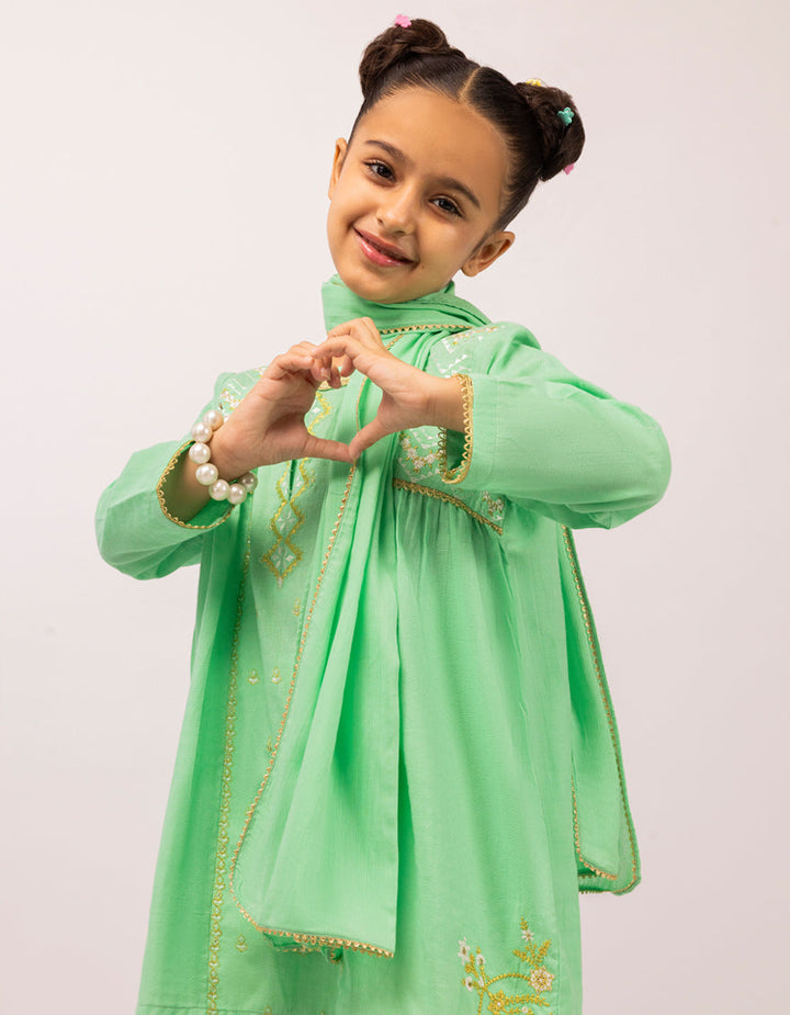 Dobby Green Stitched Suit - J. Junaid Jamshed