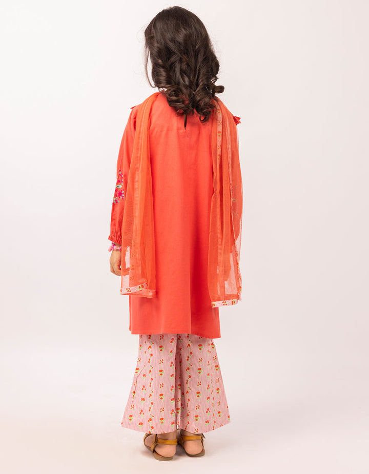 Lawn Red Stitched Suit - J. Junaid Jamshed