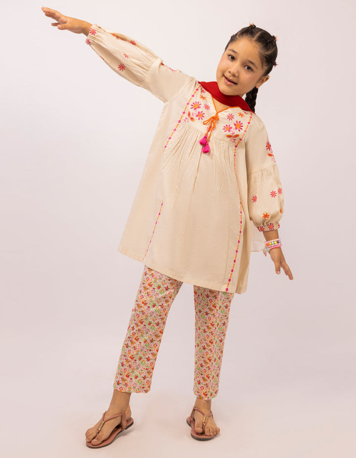 Lawn Beige Stitched Suit - J. Junaid Jamshed