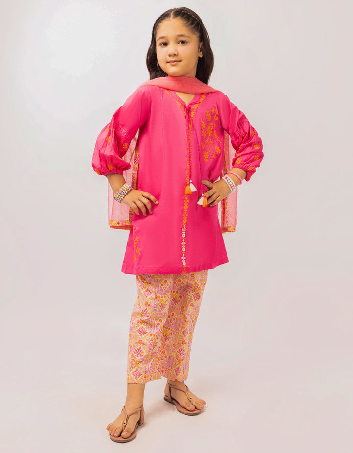 Lawn Pink Stitched Suit - J. Junaid Jamshed