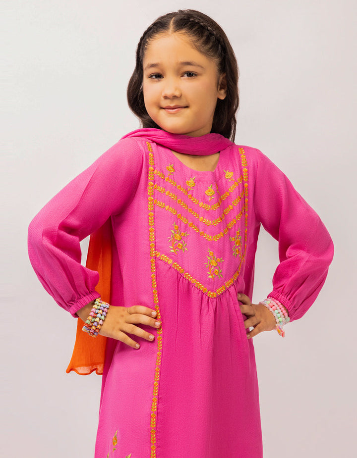 Dobby Pink Stitched Suit - J. Junaid Jamshed