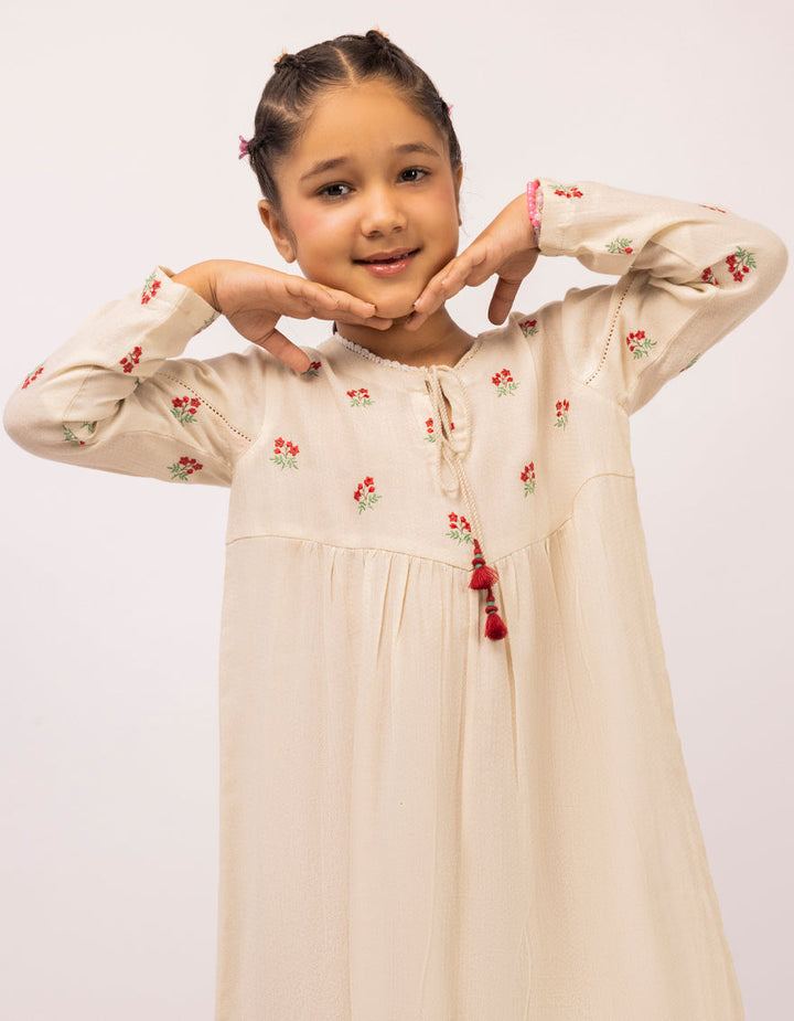 Dobby Off White Stitched Suit - J. Junaid Jamshed