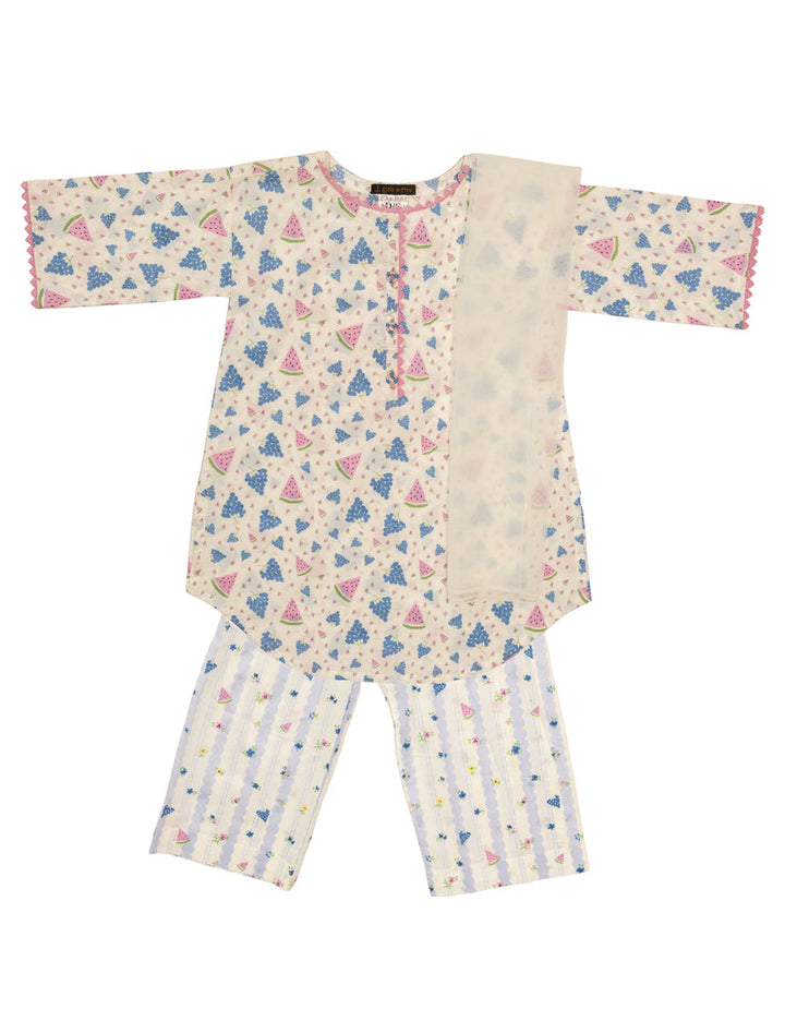 Lawn White Stitched Suit - J. Junaid Jamshed