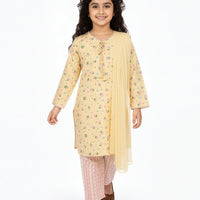 Lawn Beige Stitched Suit - J. Junaid Jamshed