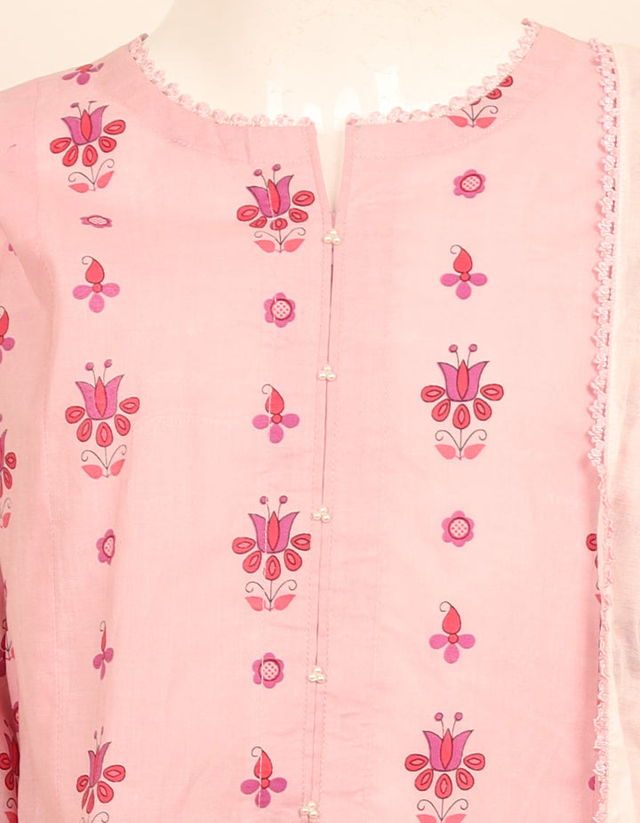 Lawn Pink Stitched Suit - J. Junaid Jamshed