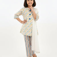 Lawn Off White Stitched Suit - J. Junaid Jamshed