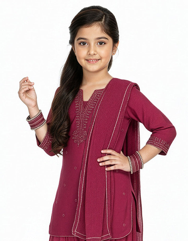 Impure Chiffon Pink Stitched Suit - J. Junaid Jamshed