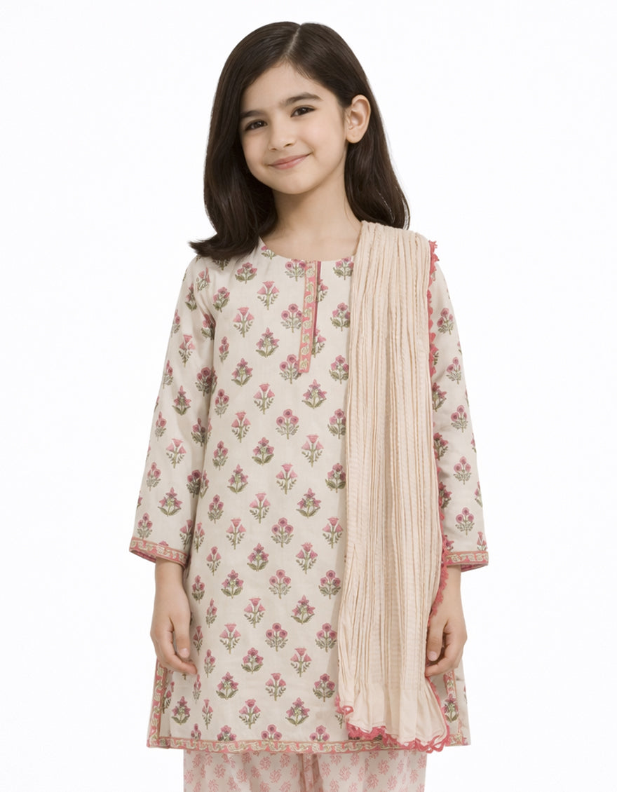 Lawn Multicolor Stitched Suit - J. Junaid Jamshed