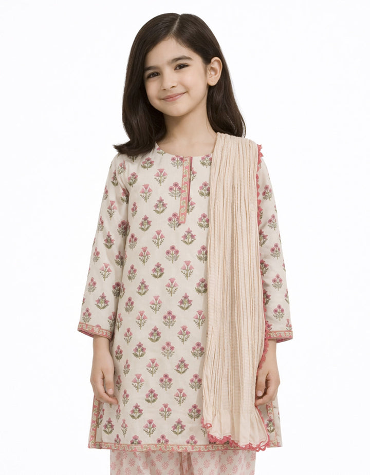 Lawn Multicolor Stitched Suit - J. Junaid Jamshed