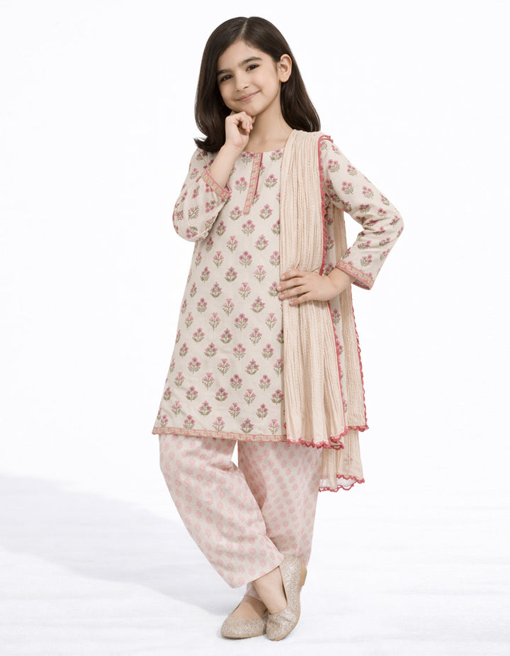 Lawn Multicolor Stitched Suit - J. Junaid Jamshed